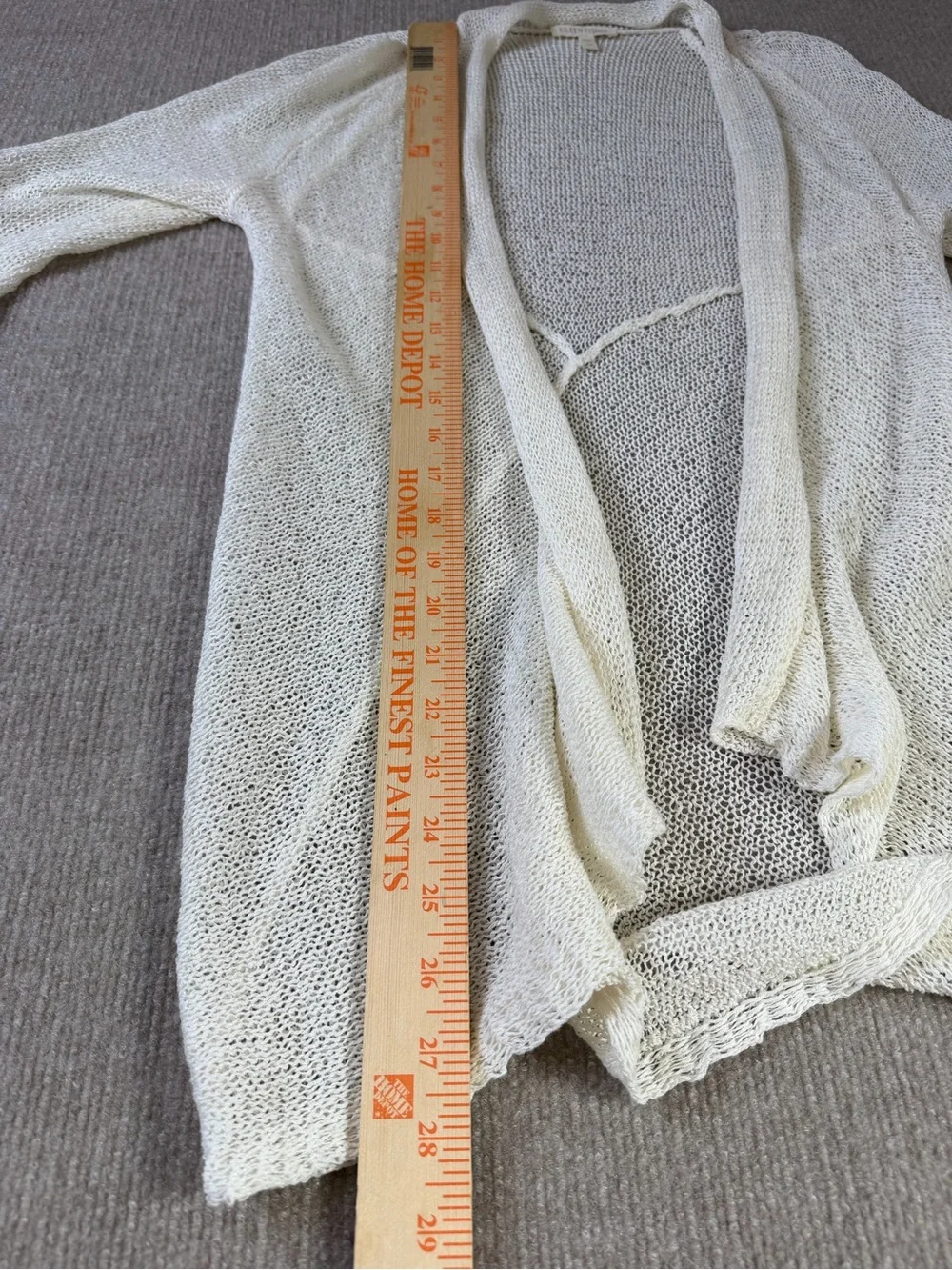 Eileen Fisher Lightweight White Open-Front Knit Cardigan Minimalist XS